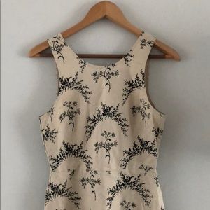 Gap cream/black sleeveless linen dress